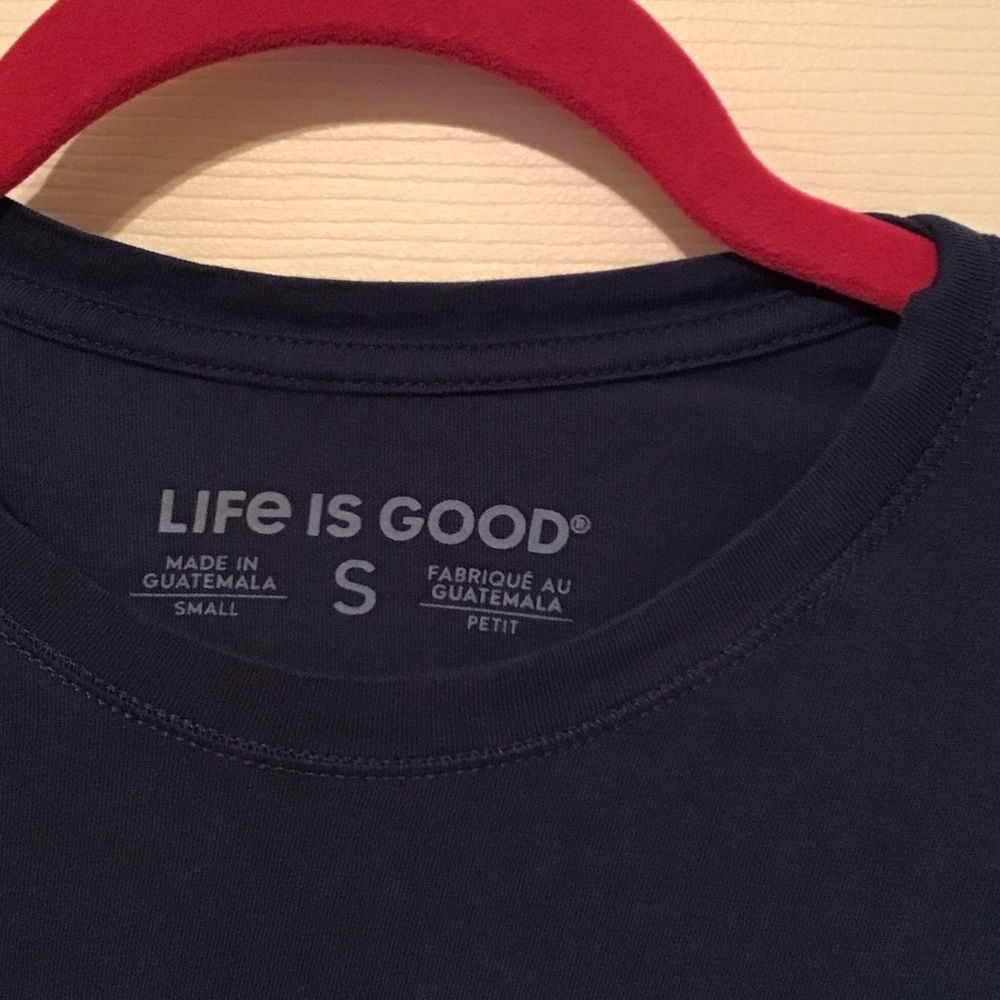 Life Is Good Dark Blue Tee with Bicycle Design - Picture 2 of 2